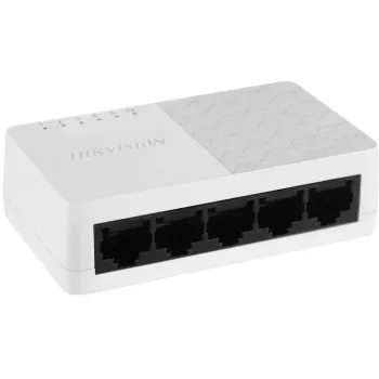 Hikvision DS-3E0105D-O Nepārvaldāms Fast Ethernet slēdzis, 5 porti, 10/100 Mbps, melns un balts
