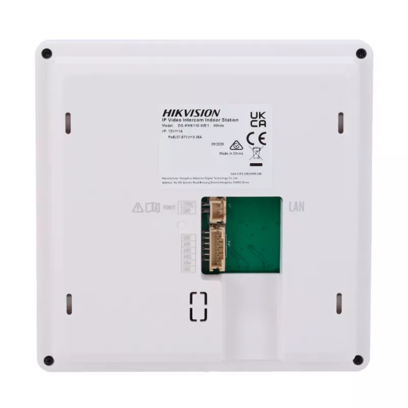 Hikvision DS-KH6110-WE1 4.3 collu iekštelpu stacija, 480x272, PoE, WiFi, 4 pielāgojamas pogas, skārienekrāns, balta