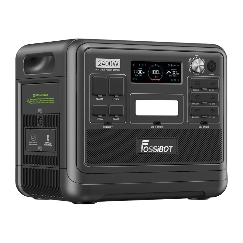 FOSSIBOT F2400 2400W uzlādes stacija, melna