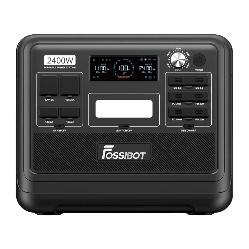 FOSSIBOT F2400 2400W uzlādes stacija, melna