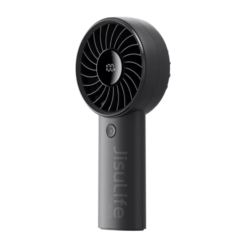 JISULIFE Handheld Fan 4 Black - Pārnēsājams USB uzlādējams mini ventilators ar 3 ātrumiem, salokāms dizains
