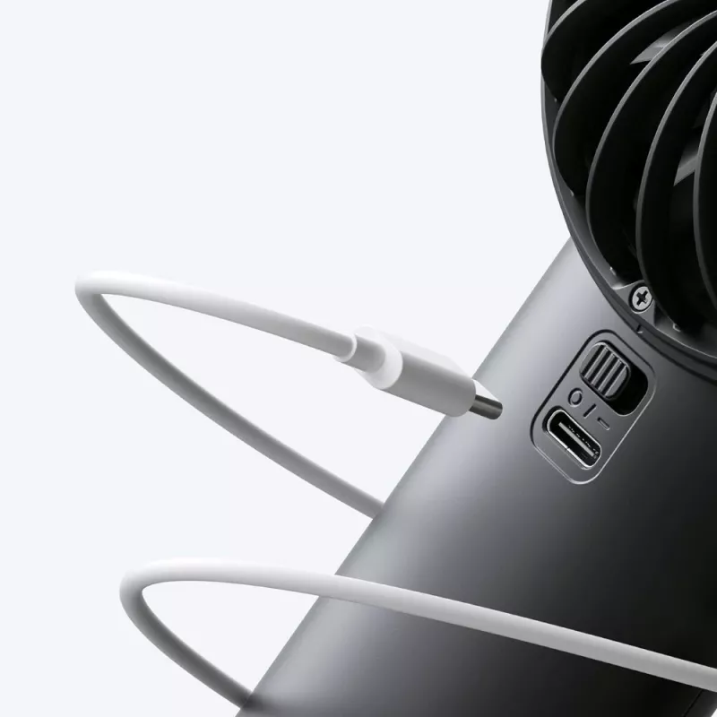JISULIFE Handheld Fan 4 Black - Pārnēsājams USB uzlādējams mini ventilators ar 3 ātrumiem, salokāms dizains