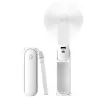 JISULIFE Handheld Fan 8 White Portable USB Fan with Power Bank 2000mAh and Flashlight
