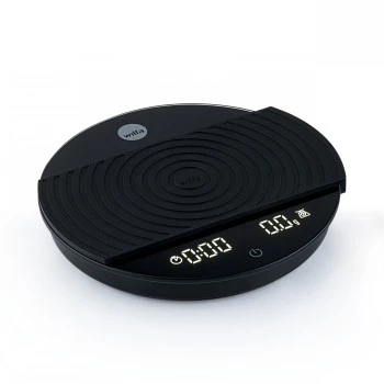 WILFA UNIFORM COFFEE SCALE - Digitālie kafijas svari ar taimeri, Bluetooth, 2000g ietilpība, 0.1g precizitāte, melni
