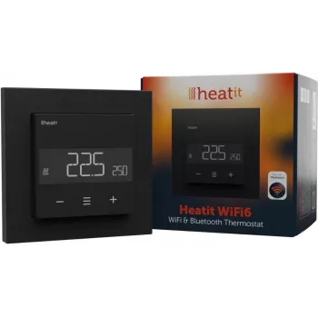 HEATIT WiFi6 Black Matt Wi-Fi Thermostat 3600W 16A