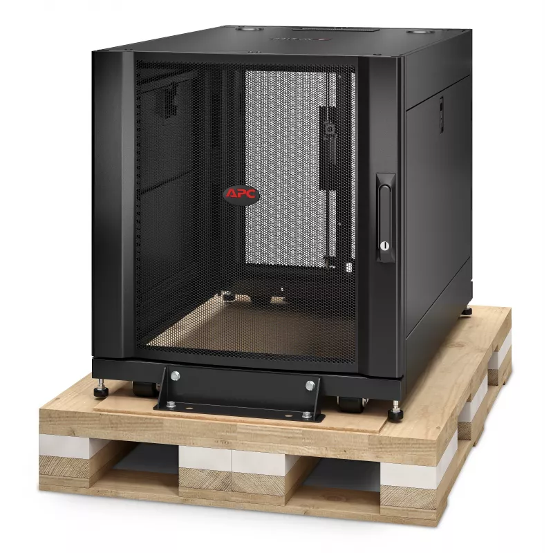 APC NetShelter SX 12U Server Rack Enclosure 600mm x 900mm ar sānu paneļiem, melns, triecienizturīgs iepakojums