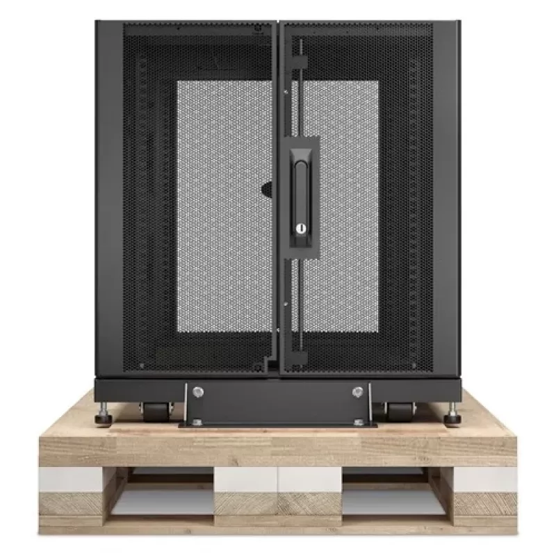 APC NetShelter SX 12U Server Rack Enclosure 600mm x 900mm ar sānu paneļiem, melns, triecienizturīgs iepakojums