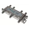 AXING AX BVE 6-01 6-Way TV/SAT Splitter, 75 Ohm, F-Connector, Die-cast Zinc, Black