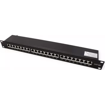 VALUE 19 collu sadales panelis Cat6A/Class EA 24 porti ekranēts melns