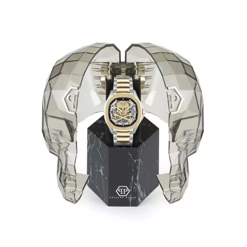 Philipp Plein The $keleton Vīriešu Automātiskais Pulkstenis PWRAA0323 42mm Melns Silikons