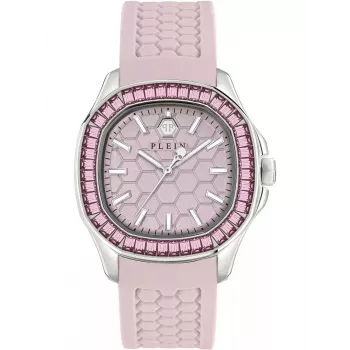 Philipp Plein Sieviešu PWTAA0123 38mm kvarca pulkstenis ar melnu silikona siksniņu