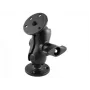 RAM MOUNTS Īsā dubultā ligzdas roka ar 2x D izmēra 2.25 inch lodveida apaļās plāksnes pamatni 3.68 inch