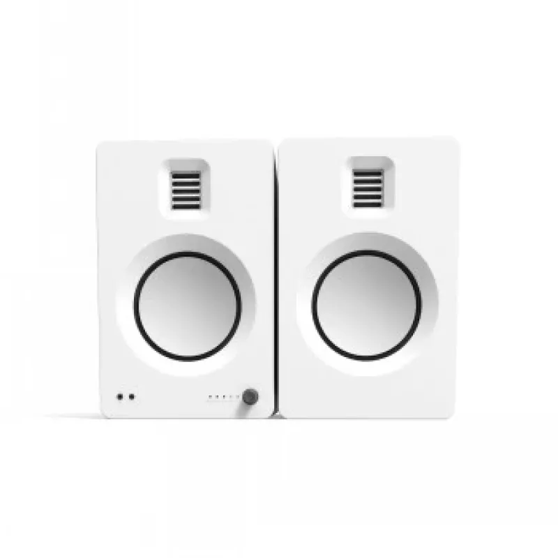 KANTO AUDIO TUKMW-FG Premium Powered Speaker ar austiņu izeju, USB DAC, iebūvētu fono priekšpastiprinātāju, Bluetooth, matēti balts (iekļauti F un G tipa strāvas kabeļi)