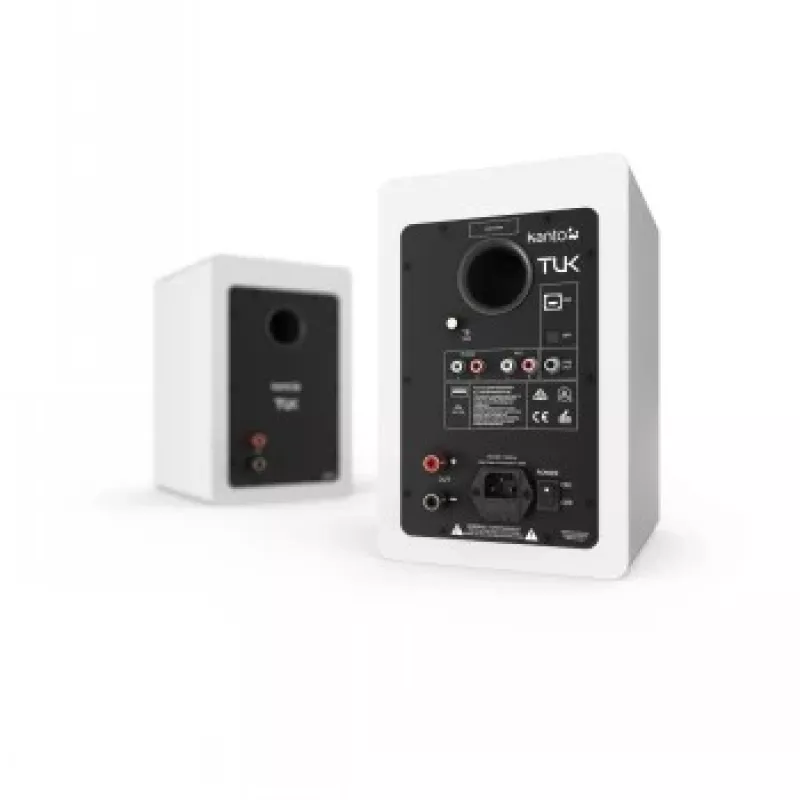 KANTO AUDIO TUKMW-FG Premium Powered Speaker ar austiņu izeju, USB DAC, iebūvētu fono priekšpastiprinātāju, Bluetooth, matēti balts (iekļauti F un G tipa strāvas kabeļi)