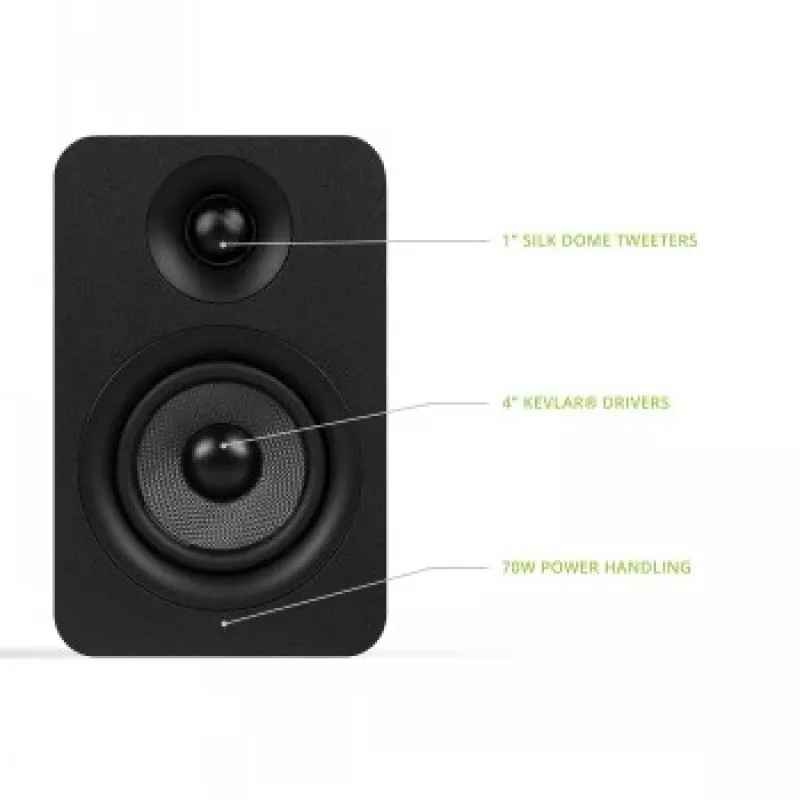 KANTO AUDIO YUP4 Pasīvie grāmatplauktu skaļruņi - Melns (Pāris)