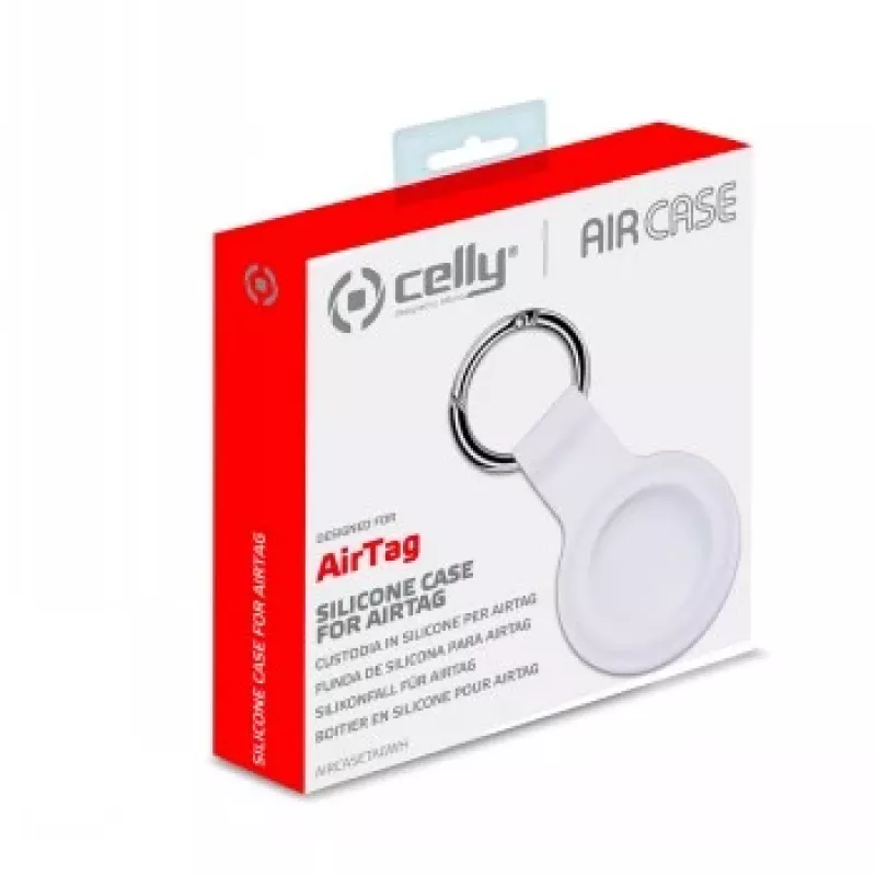 CELLY AIRCASETAG - AirTag Silikona Maciņš - Balts