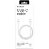 CELLY USBCUSBCCOTT - USB-C uz USB-C kokvilnas pīts kabelis balts (Power Delivery)