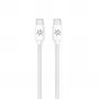 CELLY USBCUSBCCOTT - USB-C uz USB-C kokvilnas pīts kabelis balts (Power Delivery)