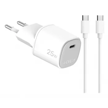 CELLY UP TC 1 USB-C 25W + C to C kabelis