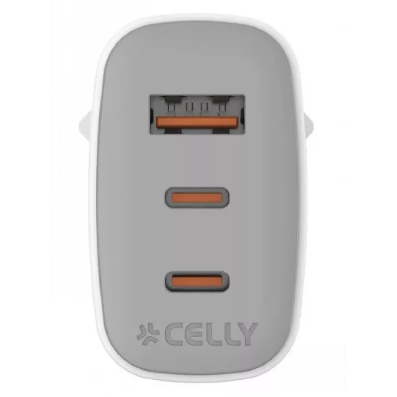 CELLY UP TC 1 USB 2 USB-C 65W WH GaN sienas lādētājs balts