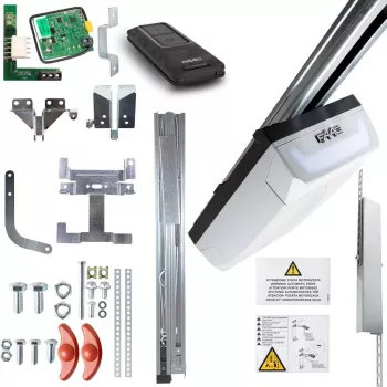 FAAC D600 FDS Garage Door Opener Kit ar 3m Kevlar siksnas divdaļīgo sliedi