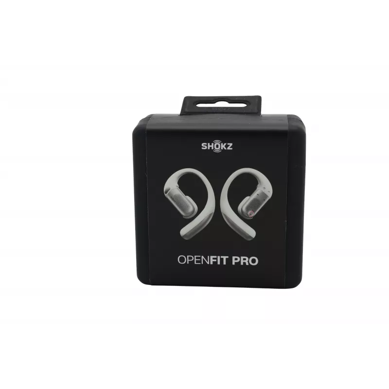Shokz OpenFit Pro White - Atvērtās auss patiesi bezvadu austiņas ar DirectPitch tehnoloģiju, Bluetooth 5.3, IP54, 28h akumulators
