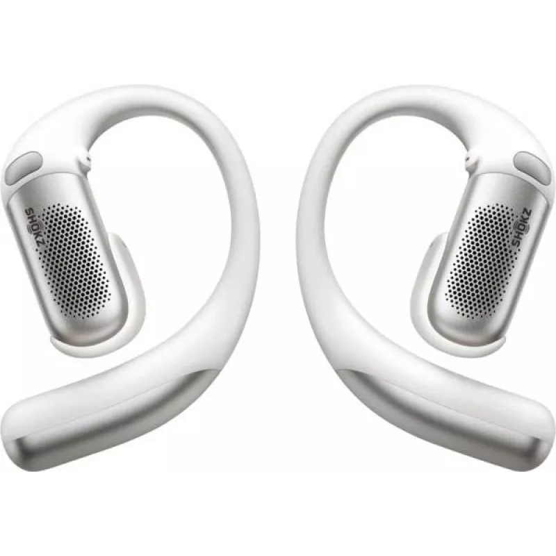 Shokz OpenFit Pro White - Atvērtās auss patiesi bezvadu austiņas ar DirectPitch tehnoloģiju, Bluetooth 5.3, IP54, 28h akumulators