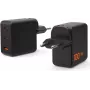 UAG SRGE Charger 100W GaN sienas lādētājs ar 2x USB-C un 1x USB-A, EU/UK/US kontaktdakšām (melns)