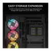 Corsair 280X RS-R ARGB Micro-ATX PC korpuss, rūdīts stikls, melns, 3x LL120 RGB ventilatori