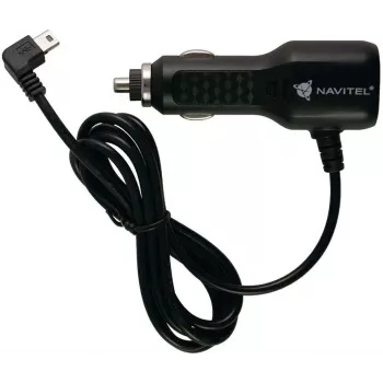 NAVITEL Mini-USB Auto lādētājs cigarešu šķiltavu ligzdai, 12V/24V, 2A, 10W, 1.2m kabelis, melns