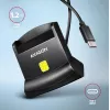 AXAGON CRE-SM4NC USB-C Smart Card Stand Reader - Melns
