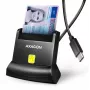 AXAGON CRE-SM4NC USB-C Smart Card Stand Reader - Melns