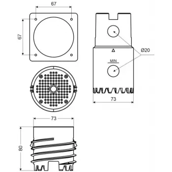KOPOS MDFZ 80/VDZ_KB Elektriskā sadales kārba IP65 Pelēka 80mm