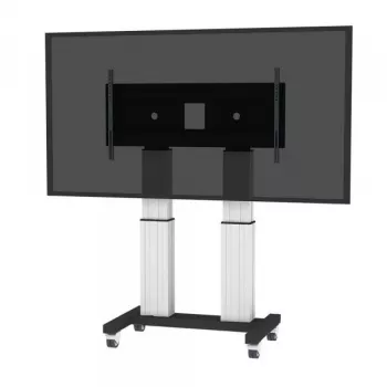 NEOMOUNTS NEWSTAR Motorised Mobile Floor Stand for 70-120 inch Screens, VESA 300x200 to 1200x600, Silver