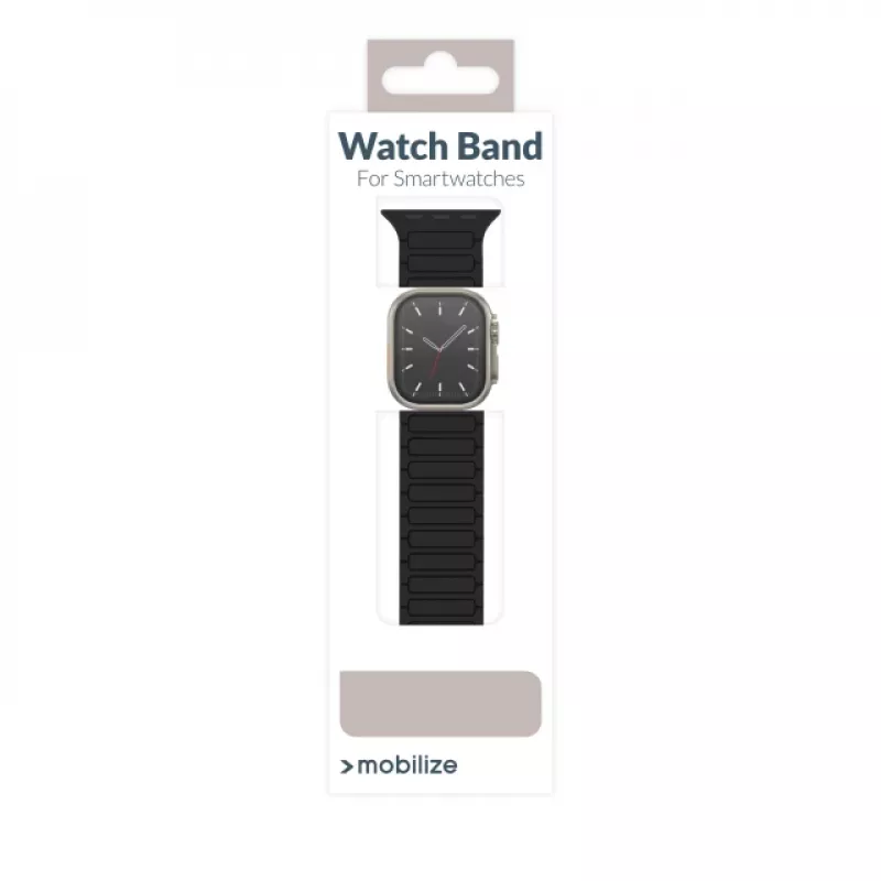 Mobilize Silicon Watch Band - Magnetic - for Apple 38/40/41mm - Black