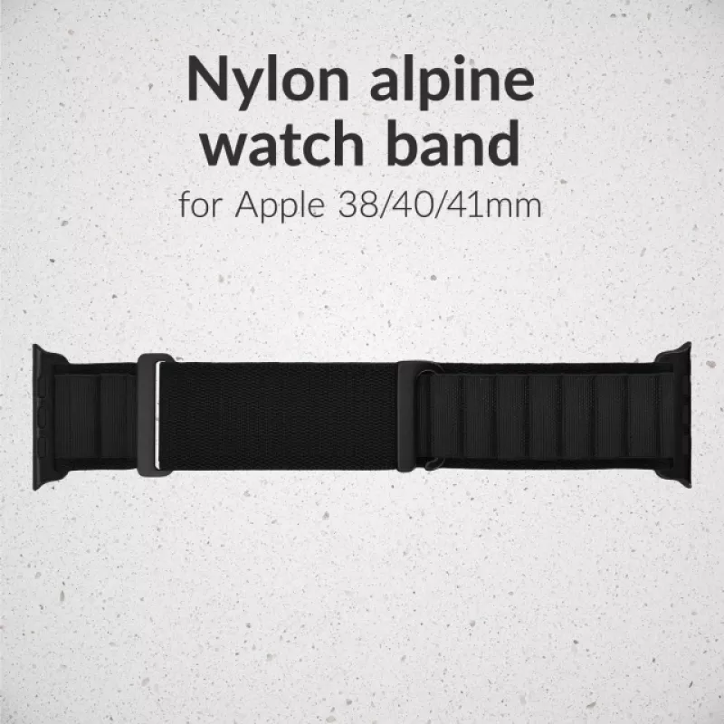 Mobilize Nylon Watch Band - Alpine - Black Connector - for Apple 38/40/41mm - Black