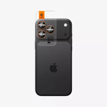 Spigen Optik Pro GLAS.TR EZ Fit Camera Protector 2-Pack - Rūdīta stikla objektīva aizsargs iPhone 16 Pro / 16 Pro Max / 17 Pro / 17 Pro Max (oranžs)