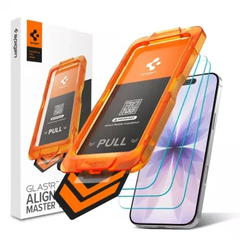 Spigen Glas.tR AlignMaster Slim 3-Pack rūdīta stikla ekrāna aizsargs Apple iPhone 17