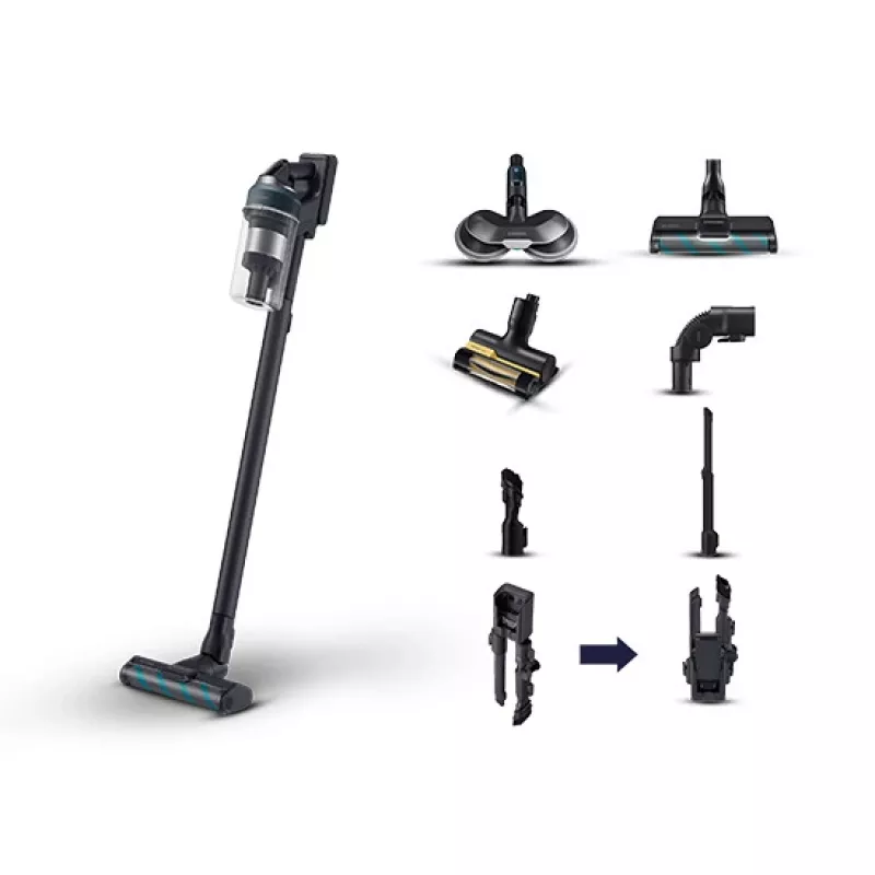 Samsung Jet 85 Premium VS20C852FTB Upright Putekļsūcējs, 210 AW, 60 min darbības laiks, titāna pelēks