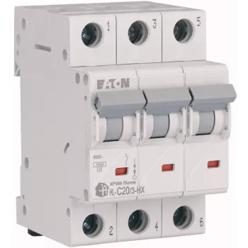 EATON HN-C20/3 Miniature Circuit Breaker MCB, 20A, 3-Pole, C-Curve, 6kA