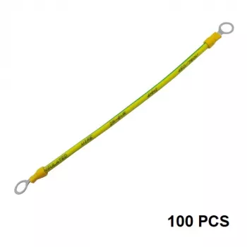 HISMART Zemējuma kabeļi ar savienotājiem saules moduļiem, varš, 4 mm², 20 cm, 100 gab.