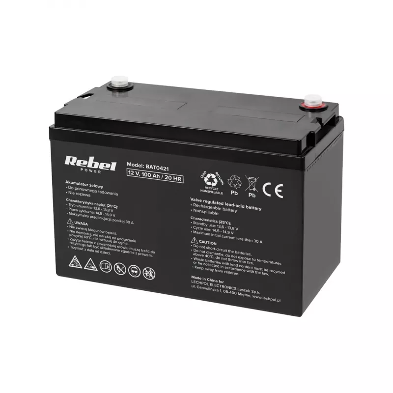REBEL VIPOW Gel Battery 12V 100Ah