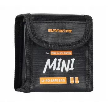 SUNNYLIFE Ugunsdroša bateriju drošības soma 2x DJI Mini 5/4/3 Pro / Mini 3 / Lito 1 / Lito X1 akumulatoriem