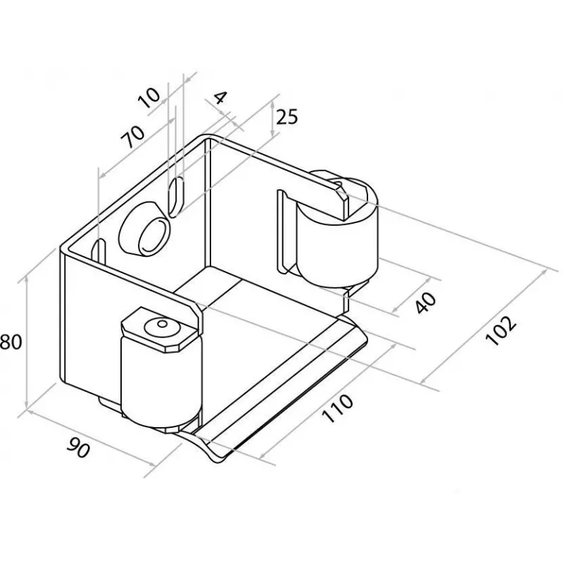PSG Sliding Gate Approach Bracket 80x80mm Black RAL 9005 60.019.9005