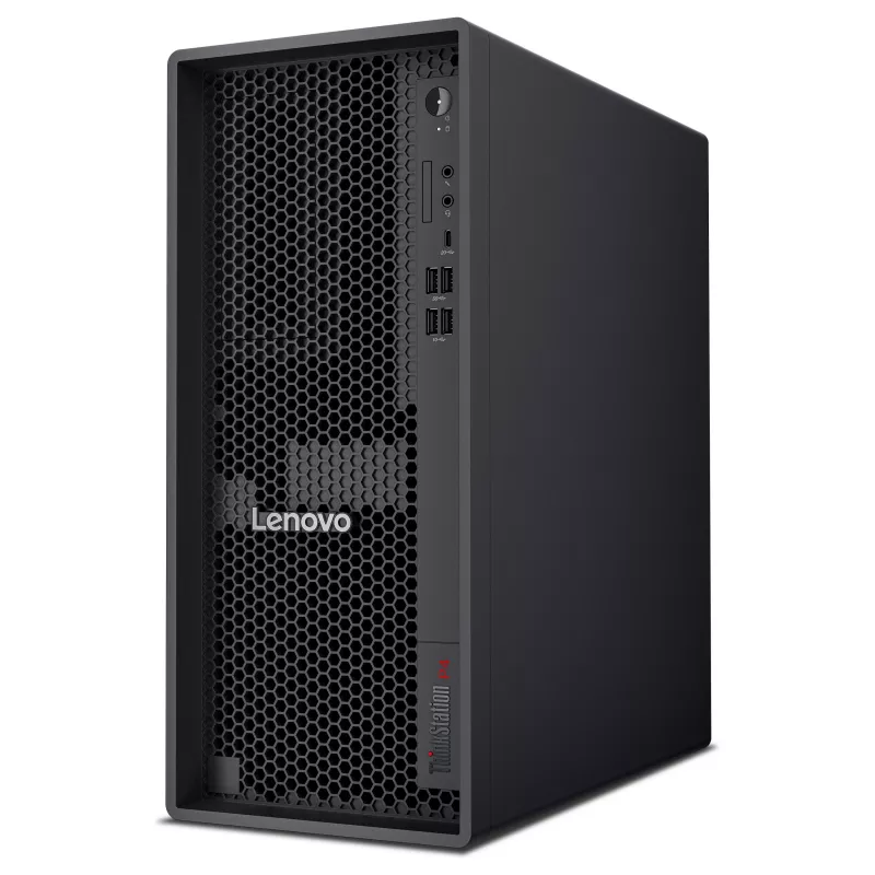 Lenovo ThinkStation P4 30KN torņa darbstacija - AMD Ryzen 5 Pro 9655 3.9GHz, 32GB RAM, 512GB NVMe SSD, Radeon Graphics, Windows 11 Pro, monitors