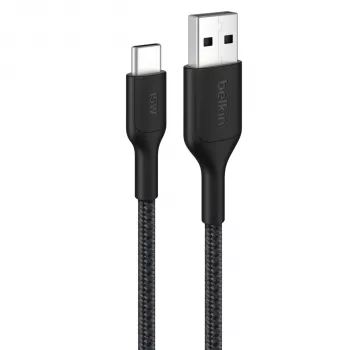 Belkin BOOSTCHARGE pīta USB-C uz USB-A kabelis 2m melns