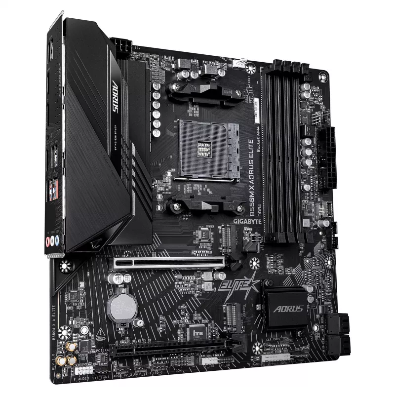 GIGABYTE B550M X AORUS ELITE AM4 Micro-ATX mātesplate, AMD B550, 4x DDR4, HDMI/DP, 2x M.2, 2.5GbE, Wi-Fi 6E