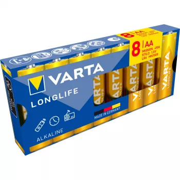 VARTA Longlife Power AA LR6 Mignon sārma baterijas, 8 iepakojums blisterī