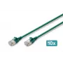DIGITUS CAT 6A F-FTP plānais savienojuma kabelis, 0,3 m, zaļš, 10 iepakojumā