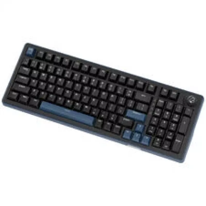 Ducky OK-M 98 spēļu tastatūra, 98% izkārtojums, karsti maināmi slēdži, RGB, ANSI - KTT Baby Blue slēdži